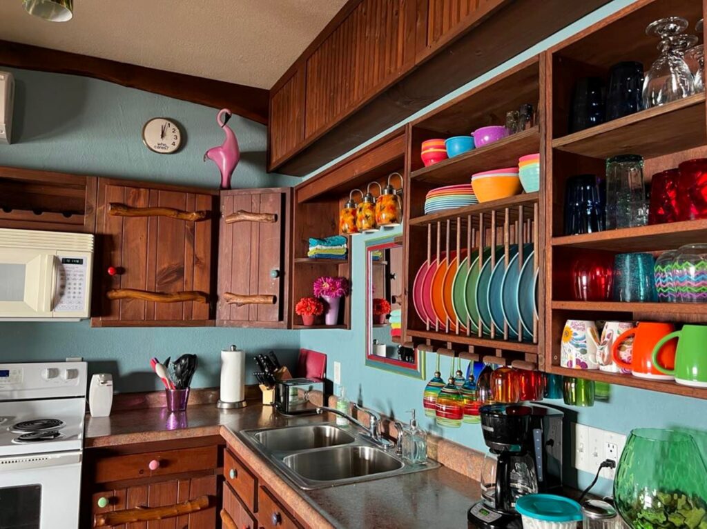 Shoreview's kitchen with funky colors and fun design